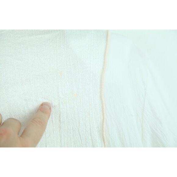 Vintage Small M Dress White Cottagecore Victorian Romantic Boho 90s Maxi FLAW - Picture 13 of 16